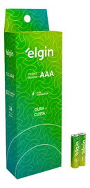 24 Pilhas Baterias AAA Elgin 3A Palito Alcalina 1 Tubo