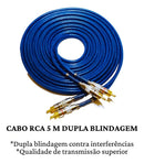 Cabo Rca Blindado 5 Metros P Modulo Amplificador Banhad Ouro