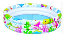 Piscina Inflável Redonda Wellmix Summer Fun 100 Litros 3 Aneis Fundo Do Mar Criança Infantil Branca