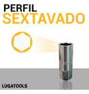 Jogo Chave AW145 Catraca E Soquete C/ 7 Peças Lugatools Plateado