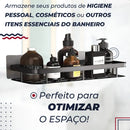 Kit 2 Suporte Porta Shampoo Sabonete Banheiro Adesivo Parede Sem Furos Box Luxo Cor Preto