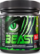 Pré-treino Beast 300g Sabor: Maçã Verde - Ultra Concentrado - Promove Vasodilatação, Recuperação Energética, Aumento De Óxido Nítrico, Desintoxicação E Melhora De Concentração E Foco