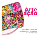 Kit Miçangas Infantil 3500 Pçs para Montar Pulseiras Bolinhas Maleta 19X13 cm 1 relógio digital Anita Bijuterias