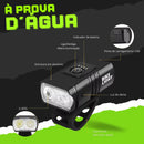 Farol Forte Bike Recarregável Profissional Sinalizador Preto