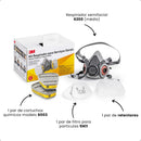 Kit Máscara Para Pintura 3m Mascara 6200 Kit Cartucho 6003