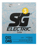 Kit 3 Encordoamentos Guitarra 010 Sg Jogo De Cordas Niquel