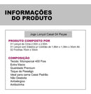 Kit Jogo De Lençol Casal Padrão 4 Peças 400 Fios Estampados