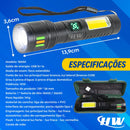 Lanterna Led Hw Recarregável Usb Tática Profissional Camping Pesca Emergência À Prova D'água