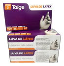 Luvas Descartáveis Talge Luvas de Látex cor natural Tamanho M de Látex com pó x 100 unidades