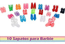 Kit 42 Peças Para Barbie Boneca Roupas Acessórios Bolsas