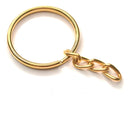Acessórios de joias binbin 100 Pçs Argolas Para Chaveiro C/ Corrente - 25mm Dourado