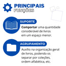 Aparador Suporte Organizador Apoio De Livros Acrílico Kit 2 Cor Preto