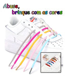 Cadarço Elástico Cadarco Tênis Masculino Feminino Corrida Cor Cinza