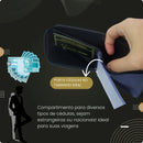 Carteira Couro Legítimo Masculina Fechamento Zíper Grande Porta Documentos Moedas Cartão Cédulas Lisa Preto