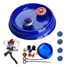 Kit 4 Beyblade Metal Led + Lançador + Arena Azul/vermelho