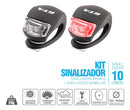 Led Sinalizador Pisca Lanterna Silicone Luz Bike Mtb Par Cor Preto