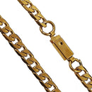 Corrente Masculina 70cm Grumet Banhado Ouro + Pulseira Top Cor Dourado