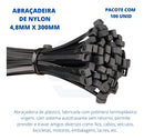 Abraçadeira De Nylon 4,8x300mm Com 100 Unidades Flex Lotus Cor Preto