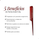 Kit 2 Pentes 5by Krest Goldilocks Para Mechas Cabo Fino Profissional Cor Vermelho