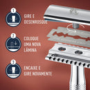 Aparelho de Barbear Clássico King C. Gillette + 5 Lâminas de Barbear