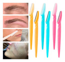 Kit 6 Navalhas para Sobrancelha e Rosto – Lâminas em Aço Inoxidável com Cabo Antiderrapante, Precisão para Depilação Facial, Buço e Corpo