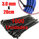 Presilha Enforca Gato Nylon Abraçadeira Fita 200x3mm, 1000un Cor Preto