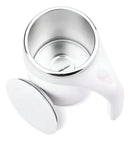 Caneca Térmica Copo Magnética Mixer Café Inox Misturador Cor Branco Liso 380mL