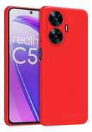Capa Capinha Compativel Para Realme C55 4g Aveludada  Vermelho