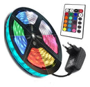 Fita Led Rgb 5m 5050 Colorida Decoração + Fonte + Controle Luz RBG 16 Cores Tensão de operação