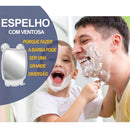 Espelho Fazer Barba Tomar Banho Porta Gilete Box Com Ventosa Cor da moldura Transparente