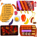 Brinquedo Kit Cozinha Infantil Churrasco Espeto Churrasqueir Cor Vermelho