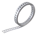 Fita Perfurada De Aço Galvanizada 19mm X 0,40mm X 30 Metros Cor Prateado
