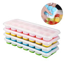 4 Formas De Gelo Silicone Com Tampa Rigida Fundo Flexível 12 Cubos Papinha Retangular Multiuso Lavável