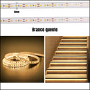 Fita Led Cordão 2 Metros Dupla Face Smd2835 Pilhas Aa 120led Cor da luz Branco-quente 3528