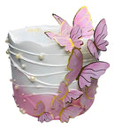 Vitrine Topo de Bolo de Borboletas Rosa e Dourada Mariposas Rosa Dorada Rosa Mariposas Pack 10 10