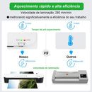 Plastificadora Laminadora A4 fria e quente, esquinero, cortador de papel, função ABS anti-atolamento, 127 V