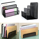 Javick Organizador Mesa Escritório Porta Papeis Aramado 3 Divisões Preto