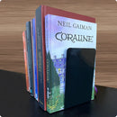 Aparador Suporte Organizador Apoio De Livros Acrílico Kit 2 Cor Preto