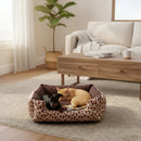 Cama De Cachorro médio Cama lavável com ziper resistente fácil remoção dos enchimentos kit cama, manta e almofada Cor Azul-marinho