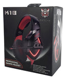 Fone de ouvido over-ear gamer Onikuma K1-B black e red com luz LED