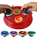 Kit 4 Beyblade Metal Led + Lançador + Arena Azul/vermelho