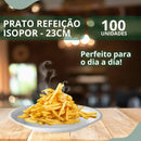 Prato Descartável Isopor Reforçado Churrasco 100un. Branco