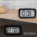 Relógio Despertador Digital Mesa Cabeceira Data Te Preto 1.5V
