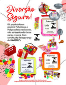 Cesta de Frutas e Legume Infantil Piquenique Cestinha com 44 Pçs Pica Pau