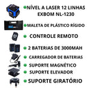 Nível Laser 3d Exbom 12 Fepro-nl1230 Linhas Recarregável Cor Preto Verde