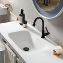 Kit Torneira Pia Lavatorio Abs/ Sifao/ Valvula 7/8 Preto Preto Brilhante