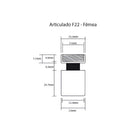 Arejador Articulado F22 Em Abs Com Adaptador M20 Cor Prateado