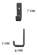 Gancho De Parede De Ferro Estilo Industrial 4x7cm Preto 3pçs