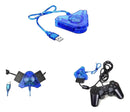 Adaptador Conversor Azul Duplo Usb Pc Psone Ps2 Ps3