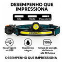 Lanterna Cabeça Recarregavel Profissional Led Testa capacete Led Usb Cor Da Lanterna Preto Cor Da Luz Branco com sensor bateria alta duracao resistente a agua ipx5 Marca Commlite